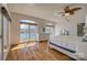Main bedroom featuring hardwood flooring and a beautiful lake view through multiple windows at 4164 54Th Ne Ave, Hickory, NC 28601