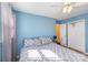 Bedroom with neutral colors, a ceiling fan, and two closets at 706 Skinner Rd, Shelby, NC 28152