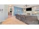 Comfortable living room features a cozy fireplace and natural light at 10230 Blackstock Rd, Huntersville, NC 28078