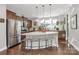 Gourmet kitchen with stainless steel appliances, large island, and modern pendant lighting at 1244 Madison Towns Ln, Charlotte, NC 28209