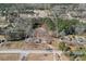 Aerial view of the property showcasing lot lines, home, pond, and surrounding greenery at 1874 Mcilwain Rd, Lancaster, SC 29720