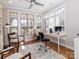 Bright office space with plenty of natural light, a ceiling fan, and a view overlooking the front yard at 2209 Lincolnshire Ln, Waxhaw, NC 28173