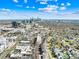 An aerial shot shows the skyline and location of the townhome at 2401 Euclid Ave # 306, Charlotte, NC 28203