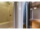 A shower featuring neutral tile, a shower head and temperature control at 300 S Main St # K, Salisbury, NC 28144