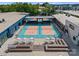 Aerial view of outdoor courts at a sports venue, complete with dining and seating areas at 507 Bowman Rd, Charlotte, NC 28217