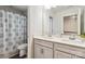 Clean bathroom featuring a double sink vanity and a shower-tub combination at 531 Red Wolf Ln, Clover, SC 29710