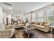 Open concept living room featuring neutral tones, modern furniture and hardwood floors at 531 Red Wolf Ln, Clover, SC 29710
