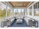 Spacious screened porch with comfortable seating, wood ceiling, and tranquil outdoor views at 5717 Closeburn Rd, Charlotte, NC 28210