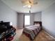Bedroom featuring a ceiling fan, neutral paint, and carpet flooring at 3841 Shasta Cir, Clover, SC 29710