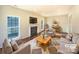 Staged living room showcasing hardwood floors, fireplace, and neutral decor at 4910 Summerside Dr, Clover, SC 29710