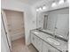 Bathroom featuring double granite vanity and tile floors at 6234 Artigas Dr, Fort Mill, SC 29707