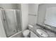 Modern bathroom featuring a glass-enclosed shower and granite countertop vanity at 6234 Artigas Dr, Fort Mill, SC 29707