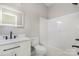 Bathroom featuring a vanity, toilet, and tub with shower at 1010 Wilmouth St, Shelby, NC 28152