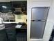 Efficient kitchen featuring dark cabinets, stainless steel appliances, and wood look flooring at 114 Dove Ln, New London, NC 28127