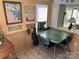 Charming dining area features vintage green table and chairs, accented by maps and playful wall decor. Perfect for casual meals at 117 Badin Lake Cir, New London, NC 28127