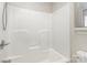 Bright white shower-tub combo with handheld shower head at 1720 Dewberry Pl, Salisbury, NC 28146