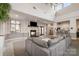 Beautiful community lounge area boasting a fireplace, comfortable seating, and a modern kitchenette at 3920 Sharon Rd # 208, Charlotte, NC 28211