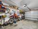 Functional garage with organized storage and workspace, perfect for hobbies and home improvement projects at 3949 Picasso Ct, Charlotte, NC 28205