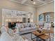 Open-concept living space with kitchen view, hardwood floors, and stylish modern furnishings at 462 Barber Loop, Mooresville, NC 28117