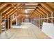 Unfinished attic space with wooden beams, ready for customization and storage at 468 White Oak Branch Rd, Statesville, NC 28625