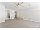 Bright bedroom with modern ceiling fan and en-suite bathroom provides comfort and convenience at 1133 Metropolitan Ave # 310, Charlotte, NC 28204