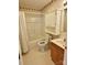 Bathroom with a vanity, a combination shower and bathtub, and a toilet at 1420 28Th Sw St, Hickory, NC 28602