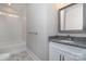 Modern bathroom with granite countertop vanity, a tub, and a tiled shower at 2069 Landry Ln # 233, Rock Hill, SC 29732