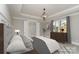 Nicely staged primary bedroom with modern decor, stylish furnishings and ensuite bathroom at 2069 Landry Ln # 233, Rock Hill, SC 29732