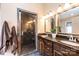 Stylish bathroom with granite dual vanity, walk-in shower and modern fixtures at 2622 Rolling Ridge Dr, Hickory, NC 28602