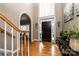 Welcoming foyer with hardwood floors, soaring ceilings, and natural light at 2622 Rolling Ridge Dr, Hickory, NC 28602