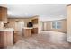 Modern eat-in kitchen with an island, view of the living room, and lots of counter space at 3365 34Th Avenue Ne Ct, Hickory, NC 28601