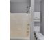 Bathroom featuring a walk in shower and toilet with a wall cabinet at 4080 Elks Park Rd, Rock Hill, SC 29732