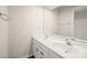 Bathroom featuring double sink vanity with modern fixtures and full mirror at 8730 Rittenhouse Cir, Charlotte, NC 28270