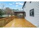 Expansive wooden deck, perfect for outdoor entertaining, with view of screened porch at 8730 Rittenhouse Cir, Charlotte, NC 28270