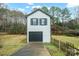 Exterior of detached two-story garage with black accents at 8730 Rittenhouse Cir, Charlotte, NC 28270
