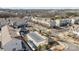 Aerial view of a community pool area with cabanas, lush trees, and neatly arranged townhouses at 9804 Ainslie Downs St, Charlotte, NC 28273