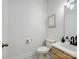 Powder room featuring a modern sink, stylish fixtures, and elegant decor at 10032 Montrose Nw Dr, Charlotte, NC 28269