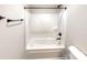 Updated bathroom featuring a white bathtub with matte black hardware at 13811 Waverton Ln, Huntersville, NC 28078