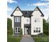 Charming two-story home with a mix of modern gray and white, complemented by well-manicured landscaping at 19032 Newburg Hill Rd, Davidson, NC 28036