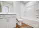This bathroom features a vanity, toilet, and tub with shower at 2340 Hedgecliff Rd # 156, Kannapolis, NC 28025