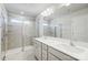 Main bathroom boasts double vanity, glass enclosed shower, and stylish finishes at 2340 Hedgecliff Rd # 156, Kannapolis, NC 28025