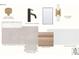 Bath 2 material selection showcasing satin brass sconces, quartz countertop, and stone look porcelain floor tile at 310 Sugar Maple Ln, Weddington, NC 28104