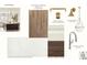 Kitchen finishes include quartz counters, honey bronze hardware, and white oak floors at 310 Sugar Maple Ln, Weddington, NC 28104
