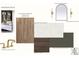 Powder bathroom material selection featuring brushed gold faucet and engineered white oak hardwoods at 310 Sugar Maple Ln, Weddington, NC 28104