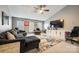 Large living room with a ceiling fan, a TV, and comfortable seating at 341 Fischer Rd, Fort Mill, SC 29715