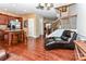 The living space has hardwood floors, a granite island, and an open floor plan at 599 Sixth Baxter Xing, Fort Mill, SC 29708