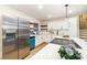 Stylish kitchen with stainless steel appliances, white cabinets and contrasting counters at 1498 Oakridge Farm Hwy, Mooresville, NC 28115