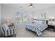 Cozy bedroom with neutral walls, a ceiling fan, and a window with wooden shutters for natural light at 1809 Tranquility Blvd, Lancaster, SC 29720