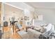 Bright living room with hardwood floors, fireplace, and open layout at 201 Oak Creek Dr, Charlotte, NC 28270