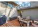 Outdoor patio features a seating area and a Weber grill at 201 Oak Creek Dr, Charlotte, NC 28270